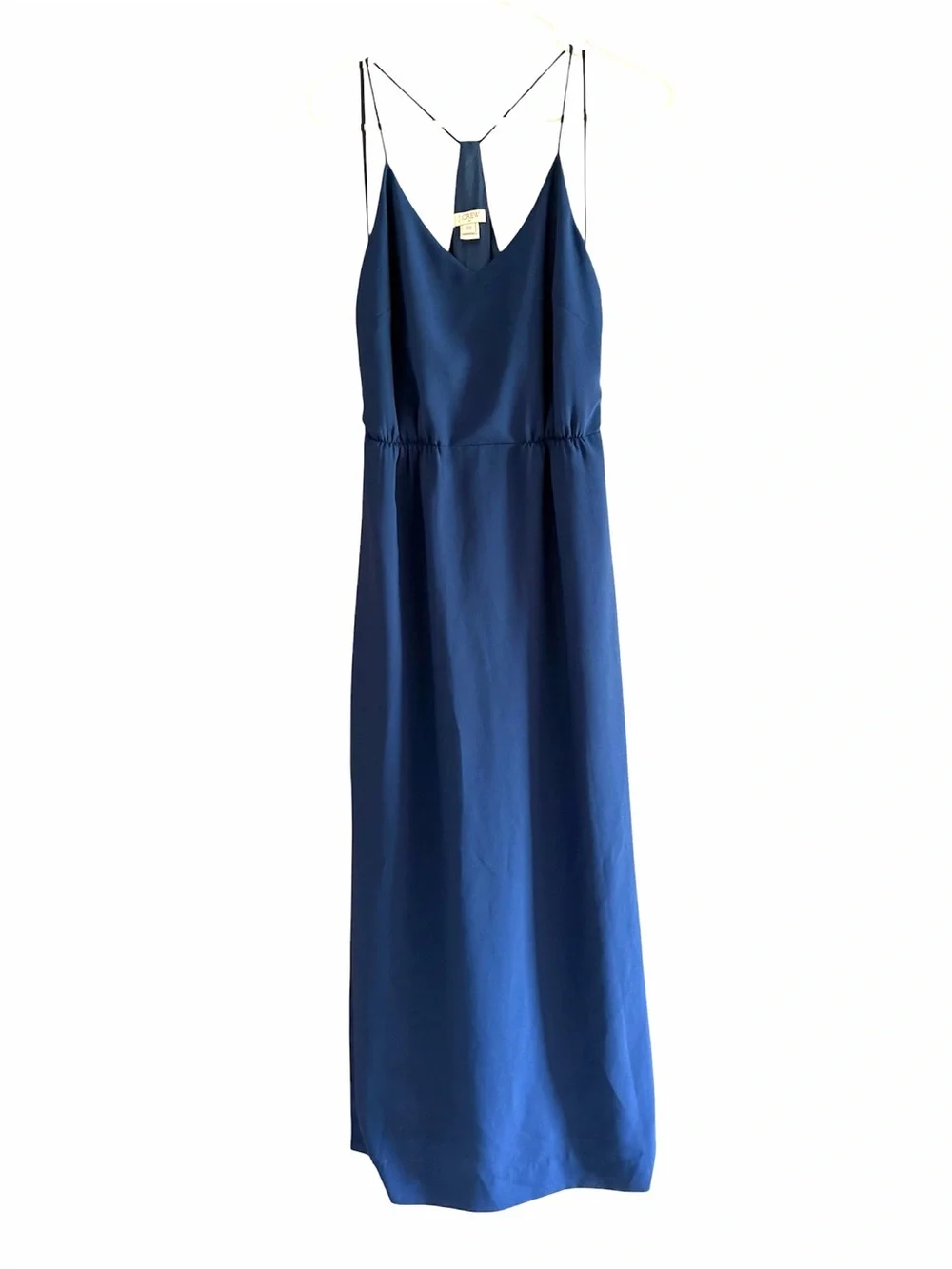 J. Crew Navy Spaghetti-Strap High Slit Slip Maxi Dress Size 00